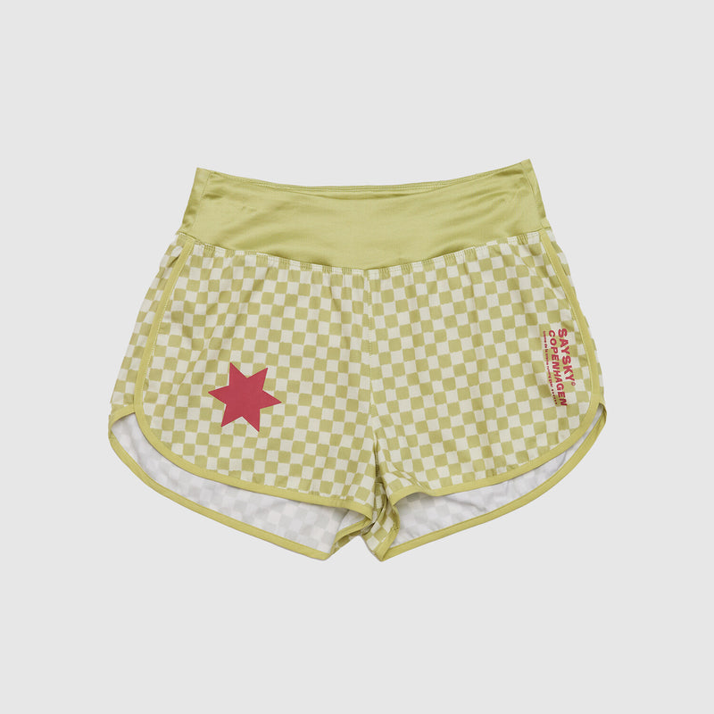 Saysky 2 in 1 Pace Shorts 3'' Green Checker 1034 NWRSH23C1034