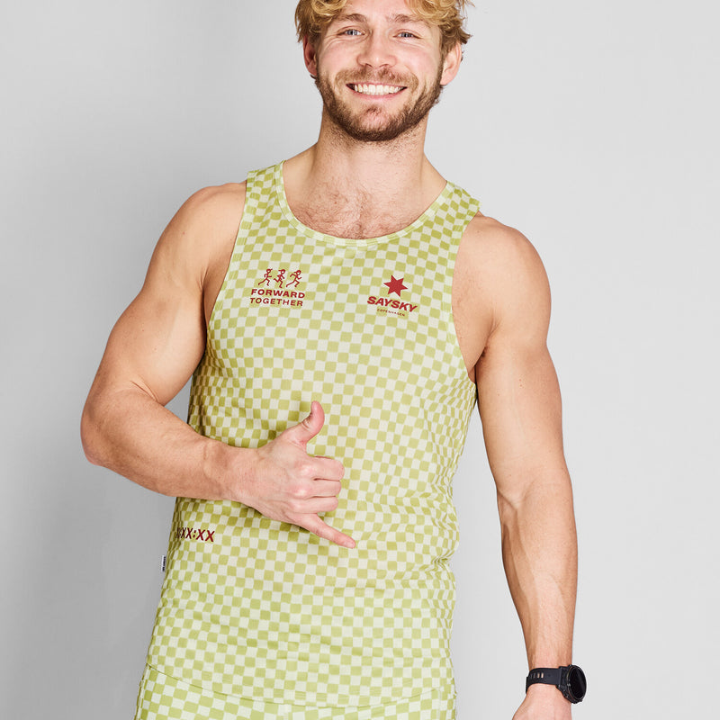 Saysky Checker Combat Singlet Green Checker 1034 NMRSI31C1034