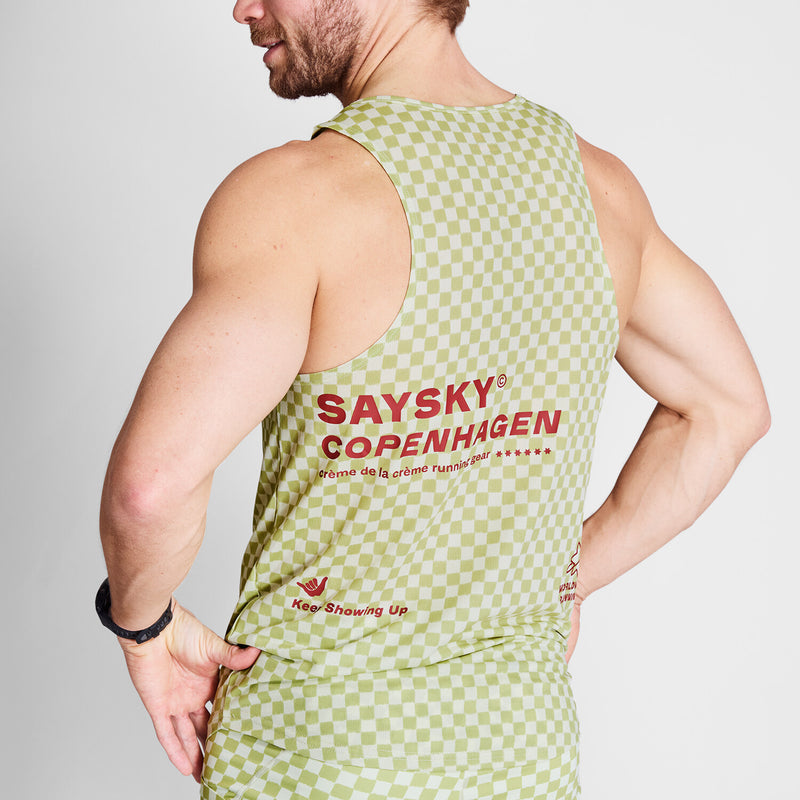 Saysky Checker Combat Singlet Green Checker 1034 NMRSI31C1034