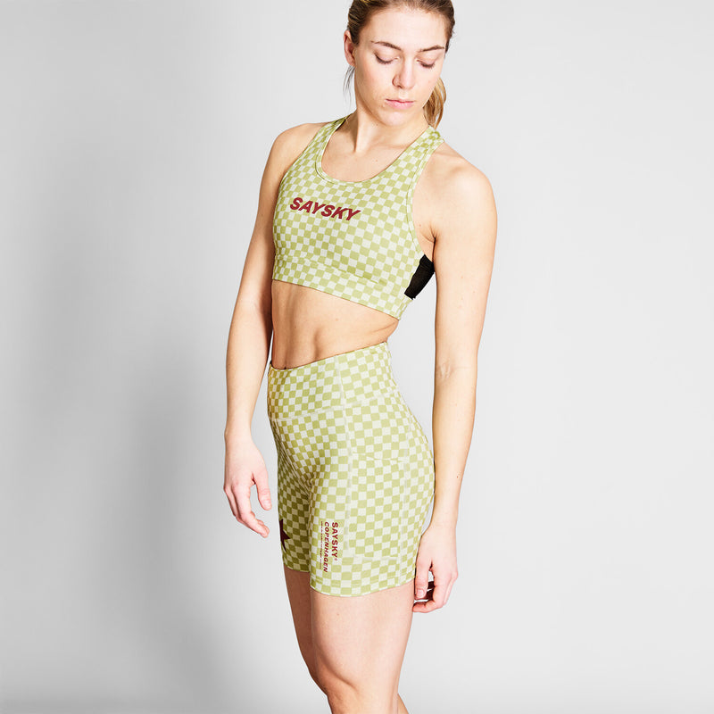 Saysky Checker Combat+ Short Tights 7" Green Checker 1034 NWRST30C1034