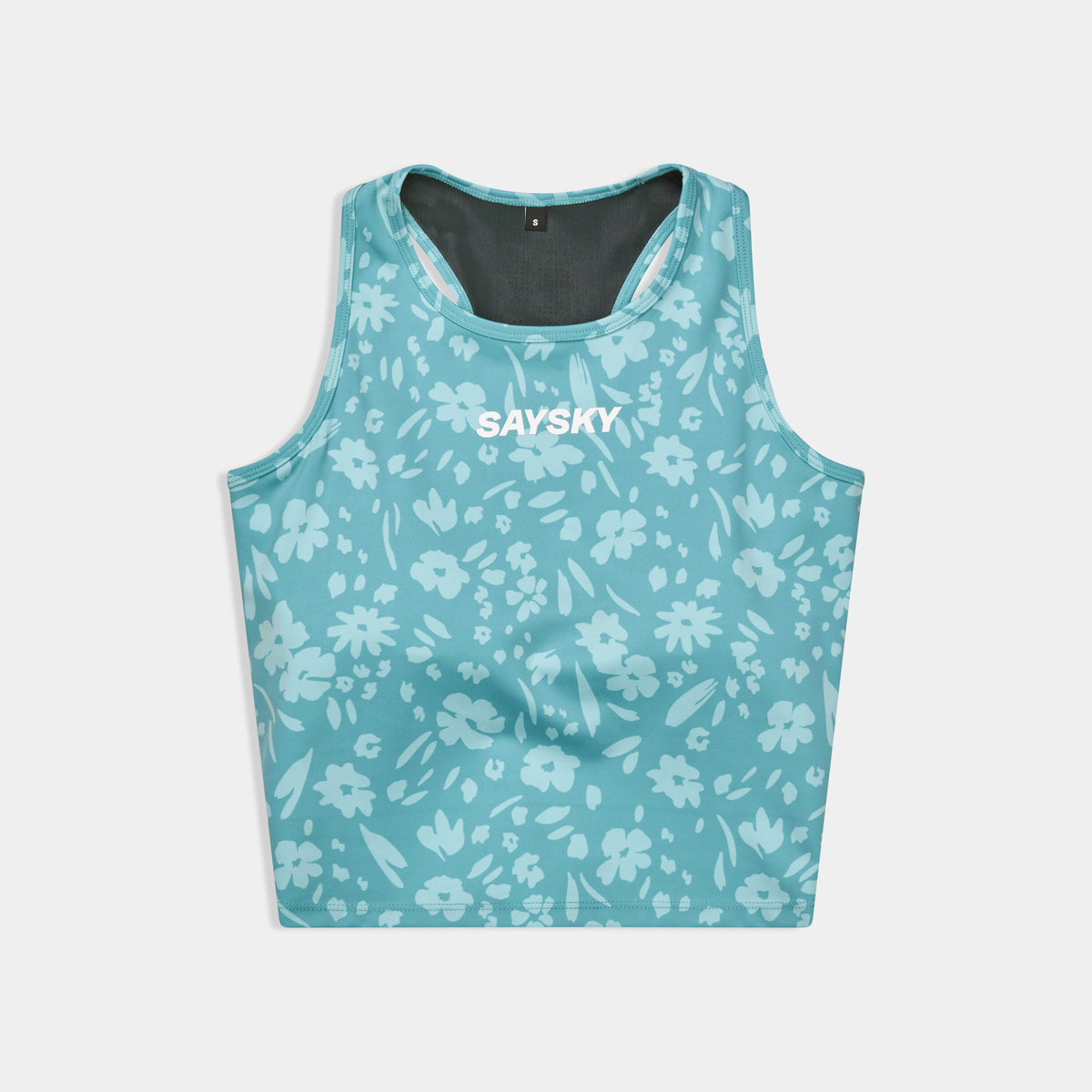 Saysky Flower Combat Crop Top Light Blue Flower 1066 SW30017