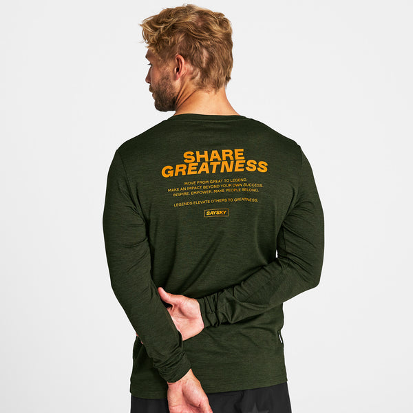 Saysky Statement Pace Long Sleeve Green 3001 OMRLS22C3001