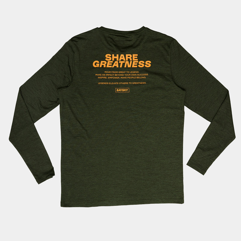 Saysky Statement Pace Long Sleeve Green 3001 OMRLS22C3001