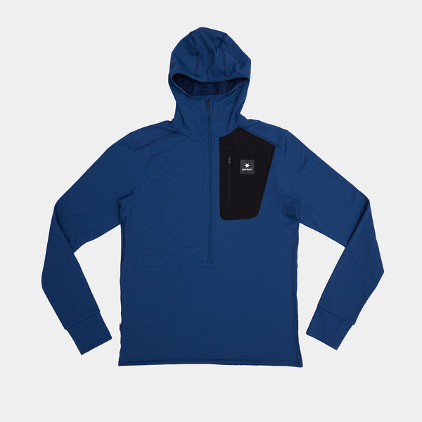 Saysky Combat Half Zip Fleece Hoodie Blue 219 OMRHO30C219