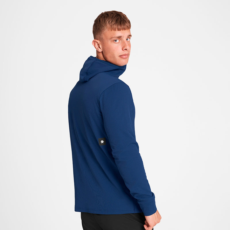 Saysky Combat Half Zip Fleece Hoodie Blue 219 OMRHO30C219