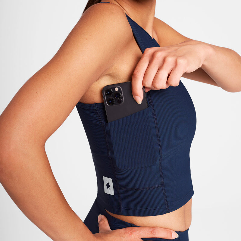 Saysky Combat Rib Crop Top Blue 201 OWRSB32C201