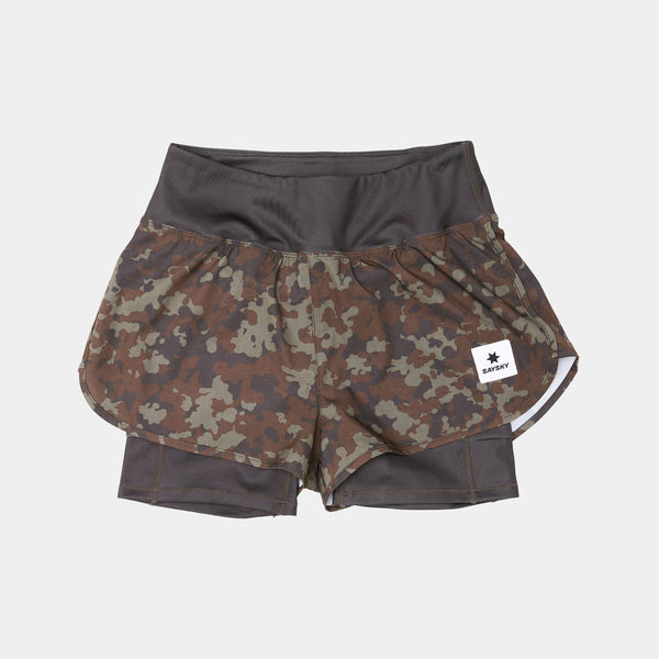 Saysky Camo Pace 2 in 1 Shorts 3" Brown Camo 1048 OWRSH23C1048