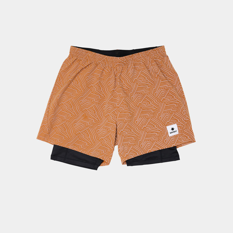 Saysky Reflective Pace 2 in 1 Shorts 5'' Orange Reflective Lightning 1051 OMRSH20C1051