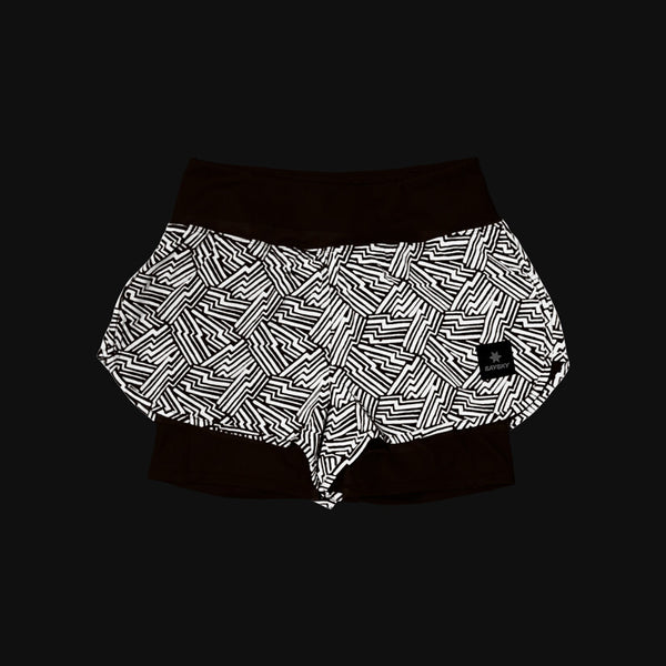 Saysky Reflective Pace 2 in 1 Shorts 3" Orange Reflective Lightning 1051 OWRSH23C1051