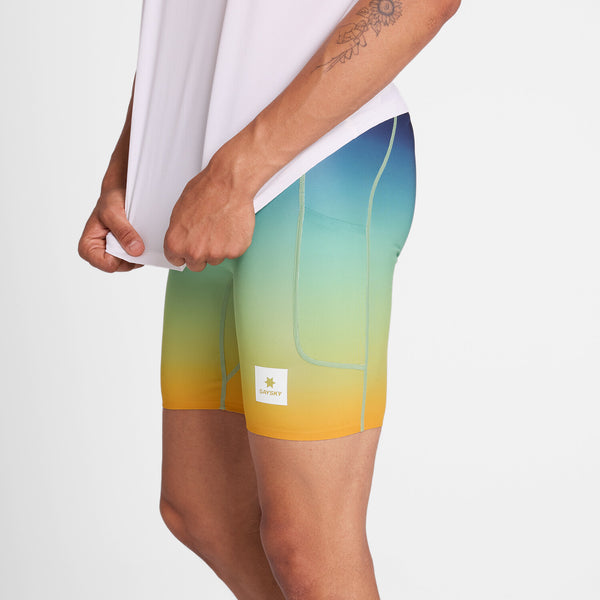 Saysky Drip Dye Combat+ Short Tights 7" Blue/Yellow/Green Drip Dye 1032 NMRST33C1032