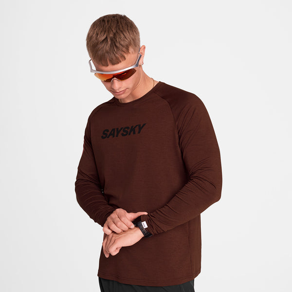 Saysky Logo Pace Long Sleeve Red 5008 OMRLS21C5008