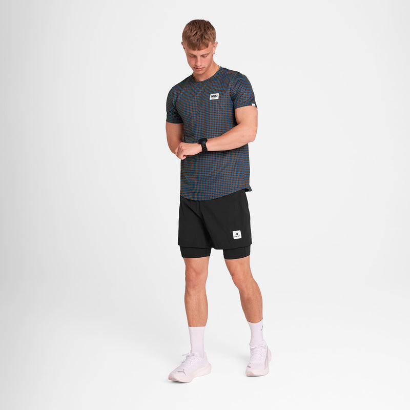 Saysky Houndstooth Combat T-Shirt Blue Houndstooth 1047 OMRSS31C1047