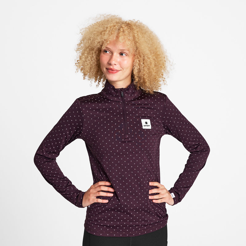 Saysky Reflective Pace Half Zip Long Sleeve Purple 1022 NWRLS21C1022