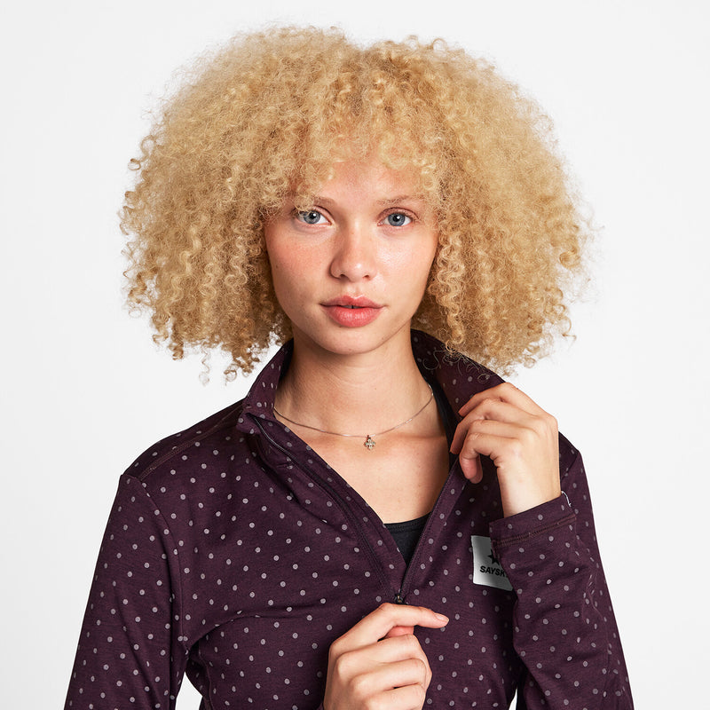 Saysky Reflective Pace Half Zip Long Sleeve Purple 1022 NWRLS21C1022