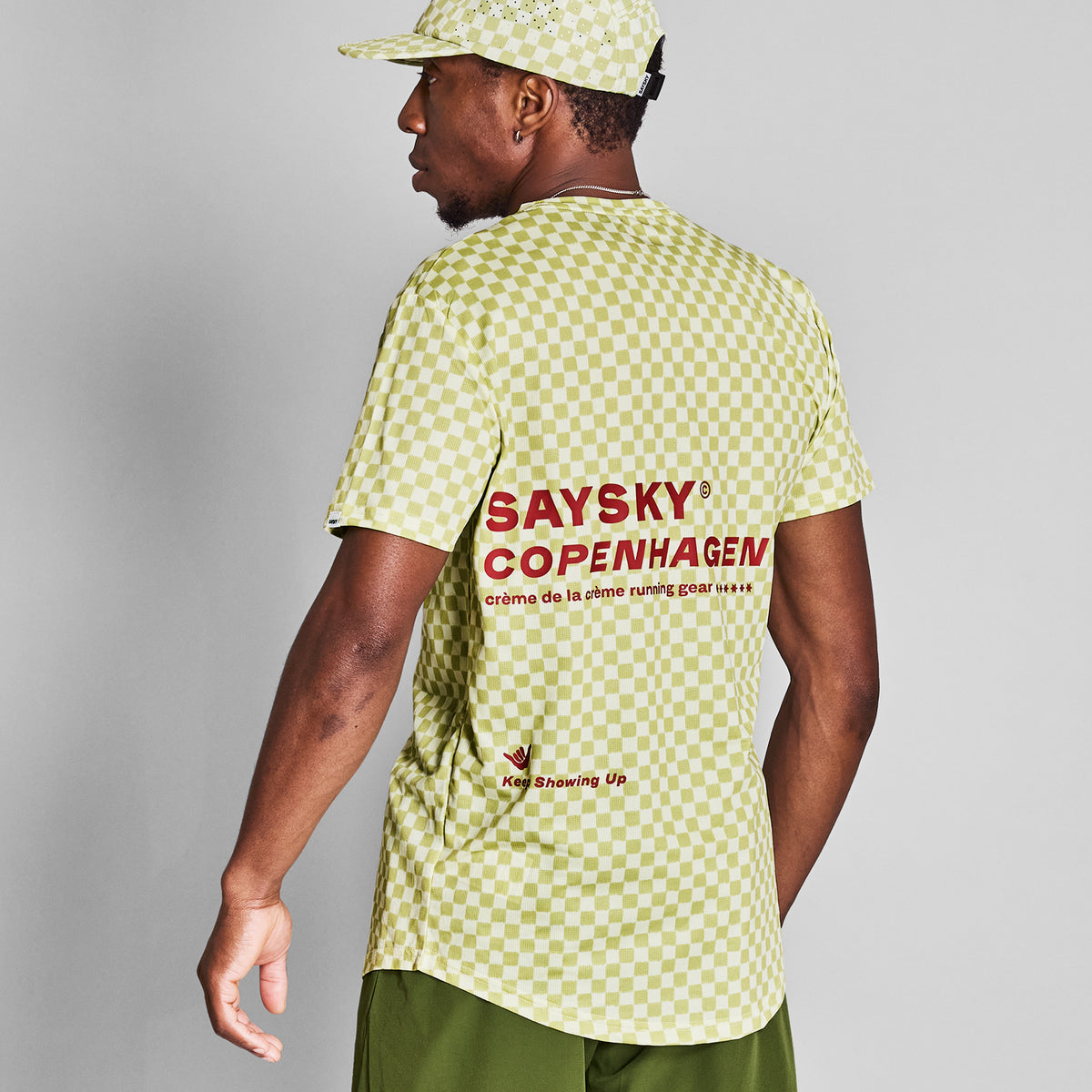 SAYSKY Checker Combat T-Shirt T-SHIRTS 1034 - GREEN AOP