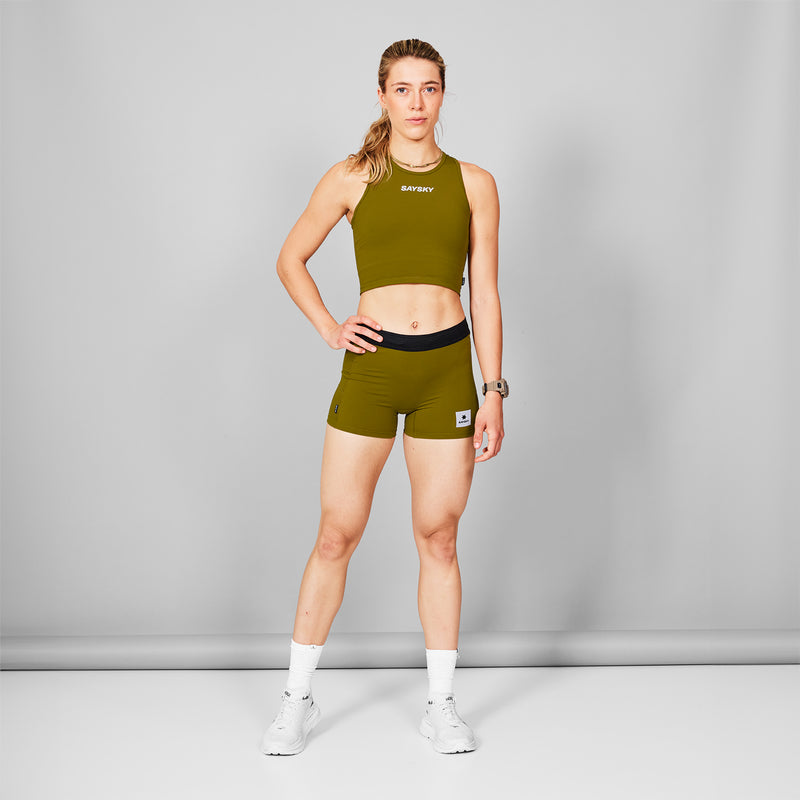 SAYSKY Flow Race Crop Top SPORTS BRA 310 - GREEN