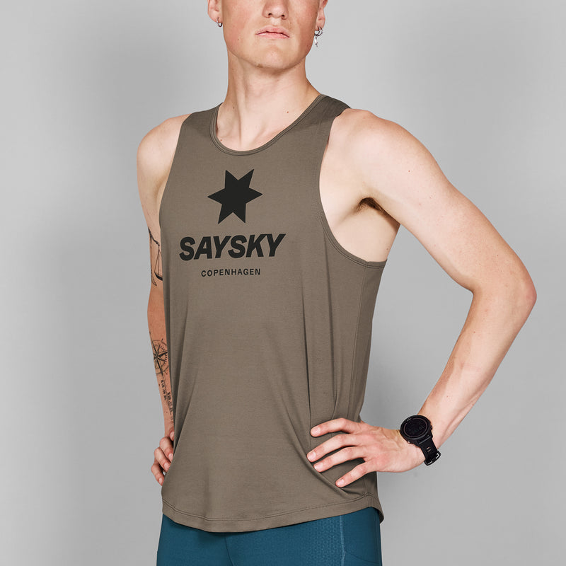 SAYSKY Logo Combat Singlet SINGLETS 7005 - BROWN MELANGE