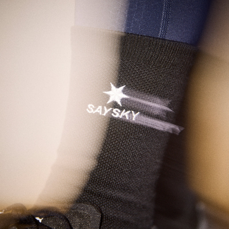 SAYSKY Logo High Merino Socks 600 SOCKS 901 - BLACK