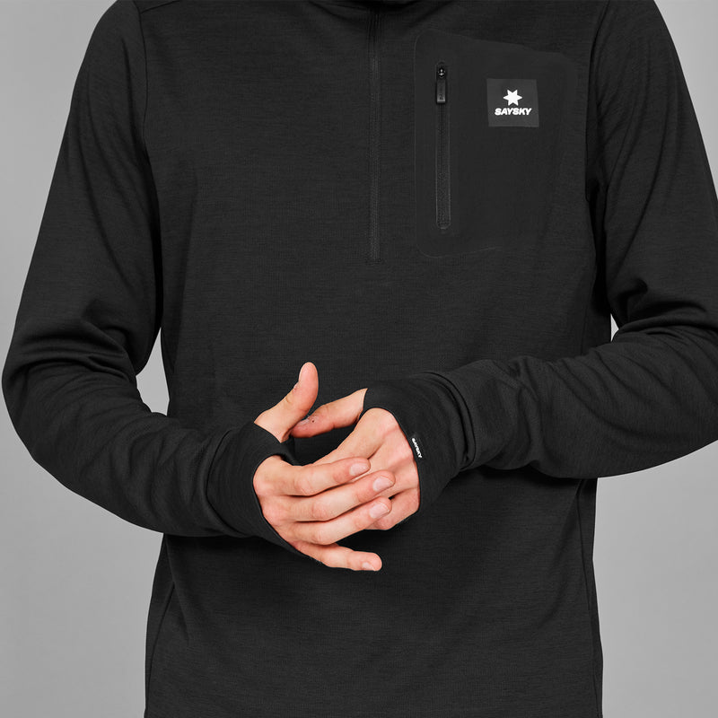 SAYSKY Pace Half Zip Hoodie SWEATSHIRTS 9001 - BLACK