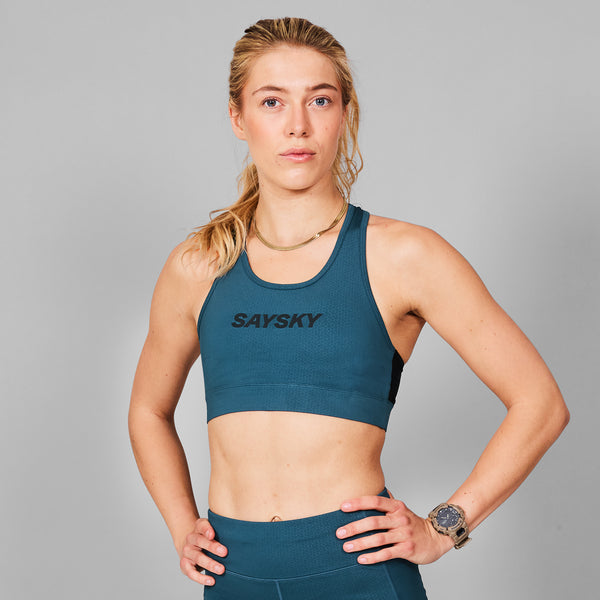 SAYSKY Logo Combat Sports Bra SPORTS BRA 208 - BLUE