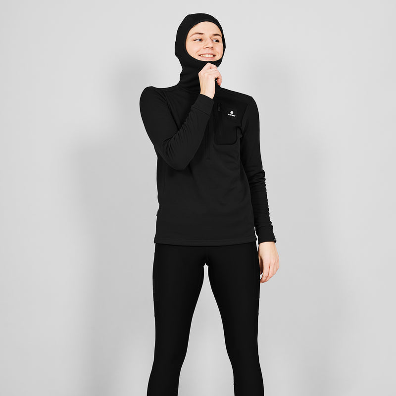 SAYSKY W Combat Half Zip Fleece Hoodie FLEECE 901 - BLACK